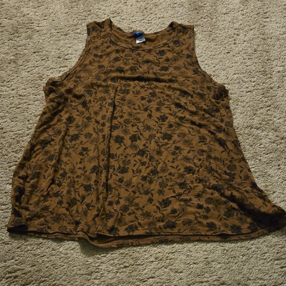 Old Navy Brown Boxy Sleeveless Tank Top